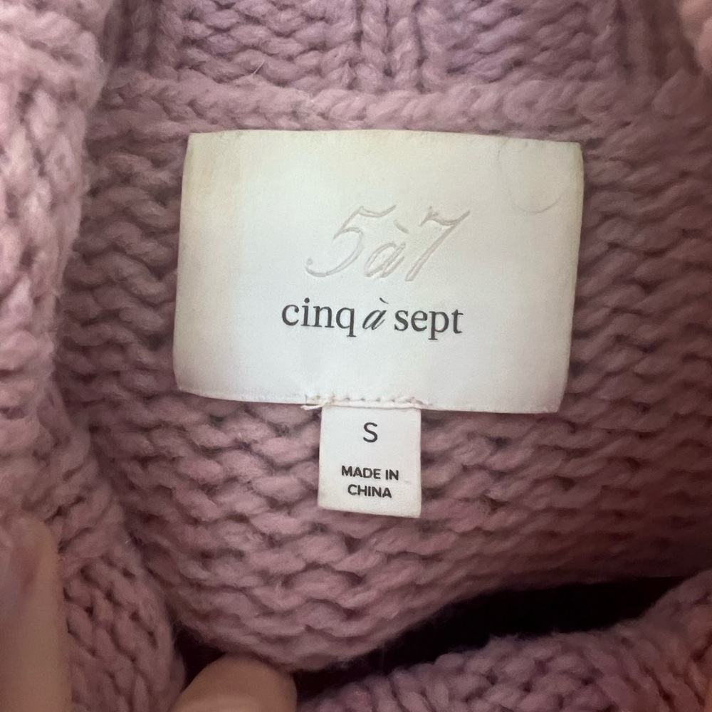 Cinq a Sept pink turtleneck sweater - Picture 4 of 4